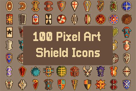 Shield RPG Icons 32x32 Pixel Art Download - CraftPix.net