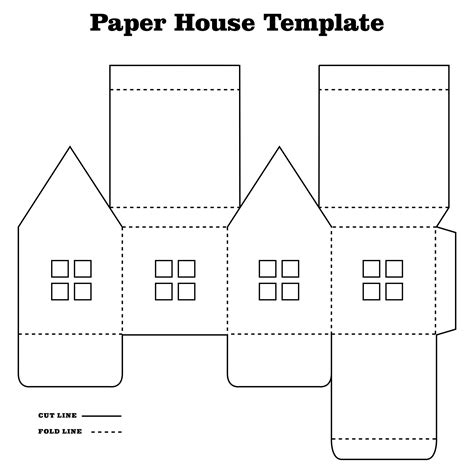 Paper House Printable Craft Templates | Paper house template, House template, Printable craft ...