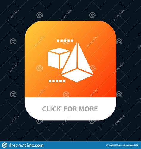 3dModel, 3d, Box, Triangle Mobile App Icon Design Stock Vector - Illustration of shape, data ...
