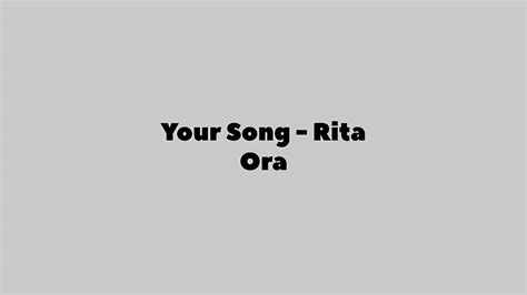 Your Song (KARAOKE Instrumental With Lyrics Version of Rita Ora) - YouTube