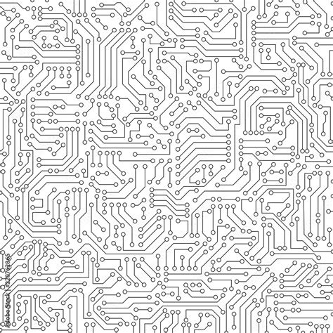 White circuit board seamless pattern texture. High-tech background in ...