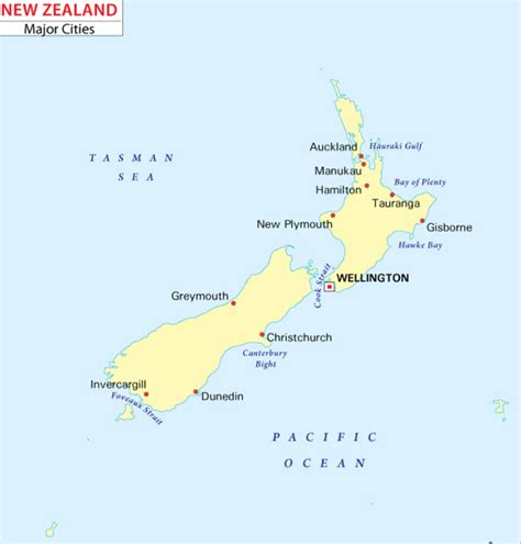 7 Free Printable Map of New Zealand Outline with North & South Island | World Map With Countries