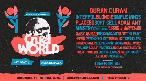 CRUEL WORLD FESTIVAL announces headline performance by Duran Duran ...