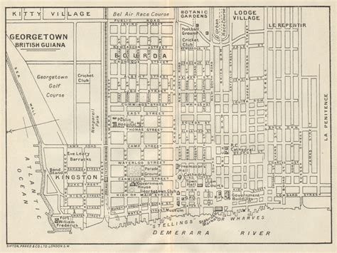 GEORGETOWN. Vintage town map. British Guiana (Guyana) /Guyana. Caribbean 1931