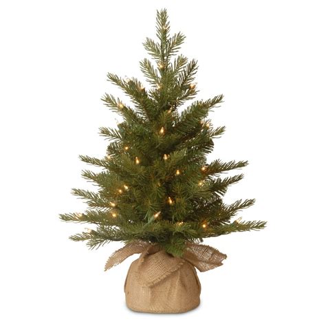 National Tree Pre-Lit 2' Feel-Real Nordic Spruce Small Artificial ...