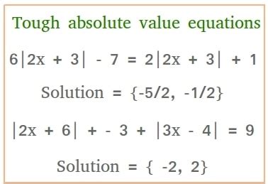 Solve Tough Absolute Value Equations