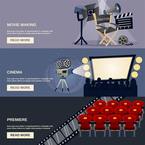 Cinema Banner Set 434875 Vector Art at Vecteezy