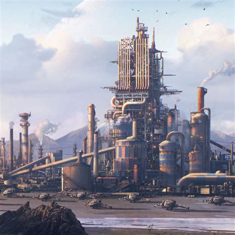 Factory Naryan Mar, Igor Staritsin | Fantasy landscape, Industrial ...