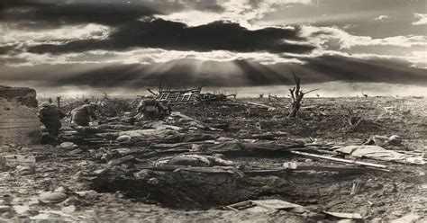 A dark cloud descends on the aftermath of the Battle of Passchendaele - Western front, WW1, 1917 ...