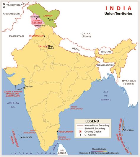 Union Territories of India - Maps of India