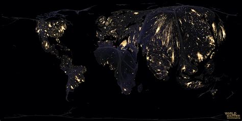 Earth at night - Worldmapper