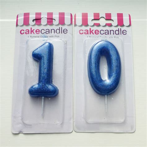 10th Birthday Candle in two celebration colours - BuyCandles.Shop UK