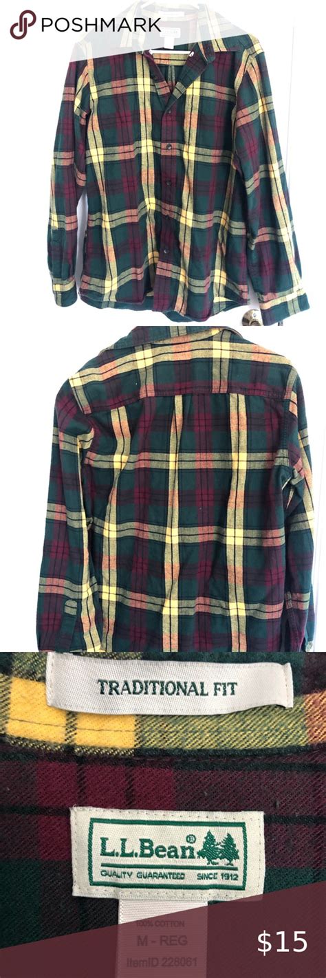 L.l. Bean Flannel | Bean shirts, Casual shirts, Casual shirts for men