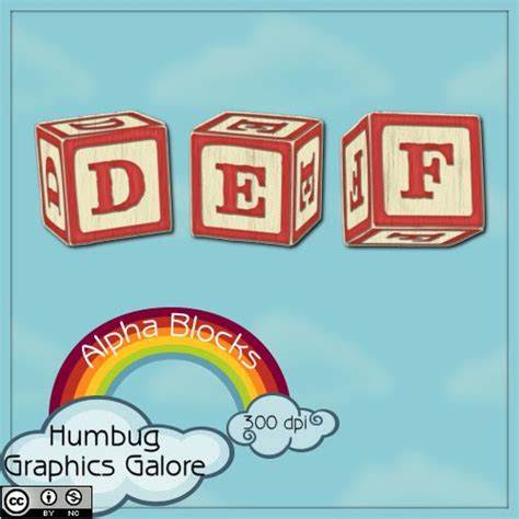 Humbug Graphics Galore: Alpha Blocks - Fire Engine Red