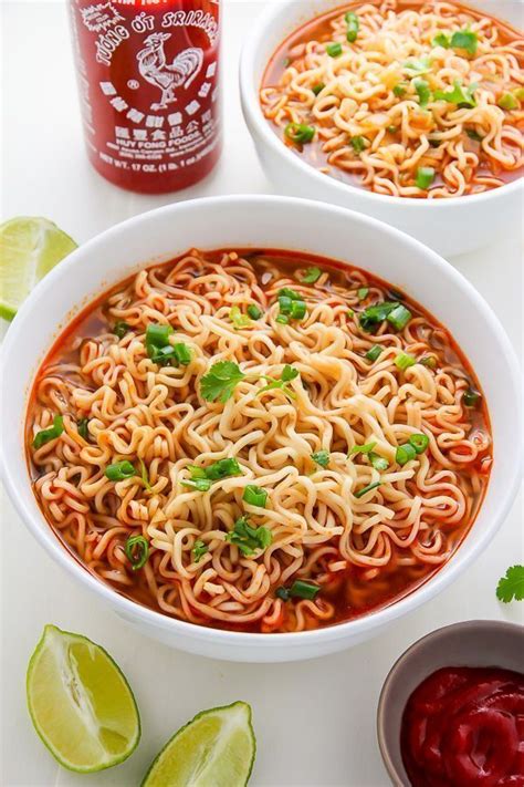 20-Minute Spicy Sriracha Ramen Noodle Soup (Video) - Baker by Nature ...