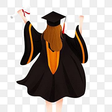 Graduation Girl Back PNG Transparent Images Free Download | Vector ...