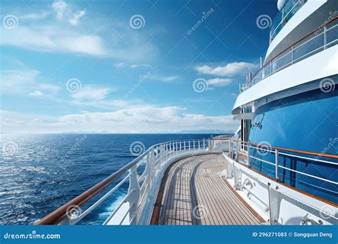 Luxury Cruise Ship Deck View in Sea. Stock Illustration - Illustration of trip, cruise: 296271083