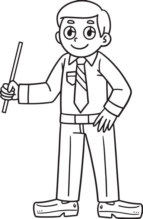 School Teacher Coloring Page for Kids 21501574 Vector Art at Vecteezy