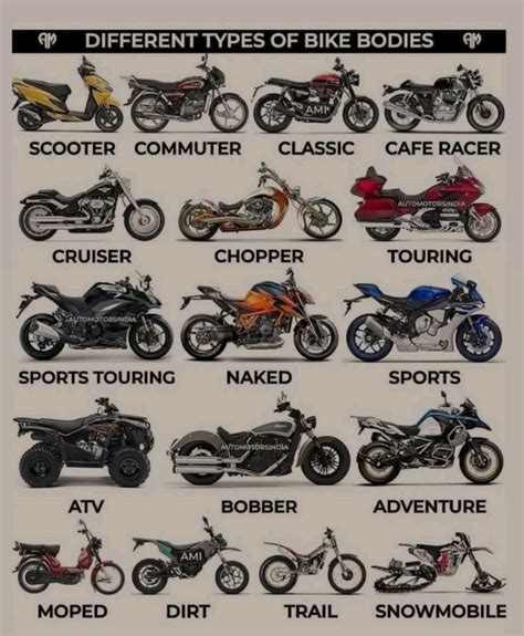 Motorcycle Types Chart