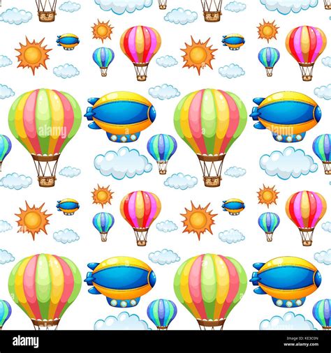 Seamless background with balloons in the sky illustration Stock Vector Image & Art - Alamy