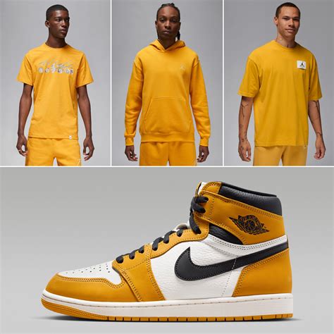 Air Jordan 1 High Yellow Ochre Shirts Hats Clothing Outfits