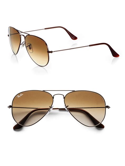 Ray-ban Original Aviator Sunglasses in Brown | Lyst