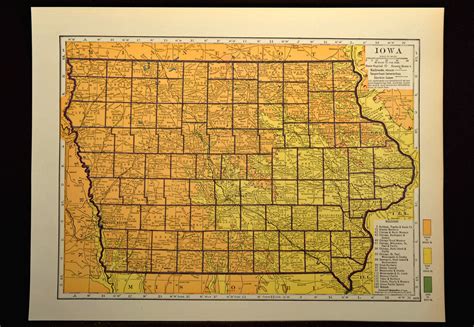 Iowa Map of Iowa Topographic Map Colorful Colored Gift Idea | Etsy