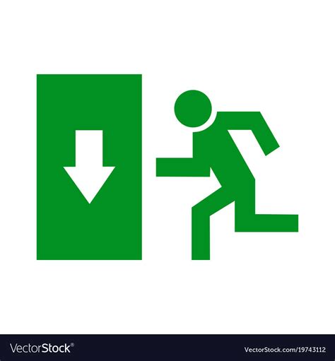 Safe sign the exit icon emergency exit green Vector Image