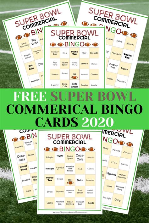 Free Printable Super Bowl Commercial Bingo Cards - PRINTABLE TEMPLATES