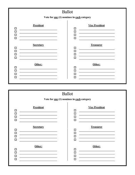 Blank Ballot Template Download Printable PDF | Templateroller