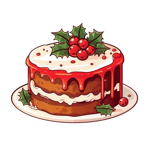 Christmas Cartoons Clip Art, Christmas Cake Clipart Vector Illustration, Cartoon Svg, Cartoon ...