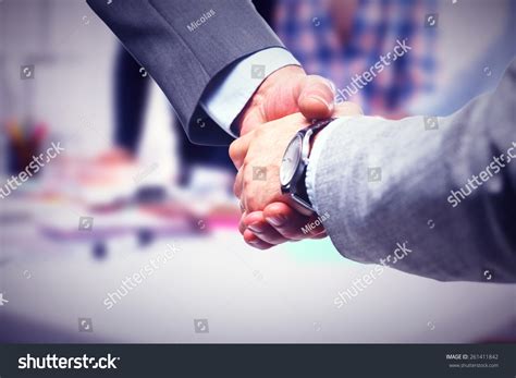 Closeup Business Handshake On White Background Stock Photo 261411842 ...