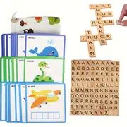 100pcs Spelling Matching Letter Game Alphabet Spelling Reading Flash ...