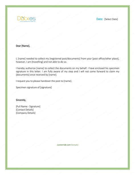 Free Authorization Letter Template Sample And Example Pdf Best | Images ...