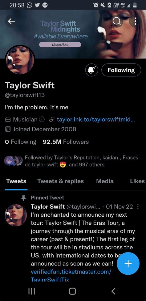 Taylor Swift Facts on Twitter: "📲 | @TaylorSwift13 is still VERIFIED on ...