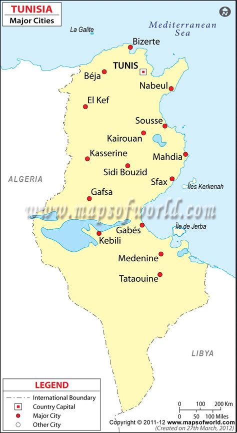 Tunisia Cities Map, Major Cities in Tunisia | Tunisia, Sousse, Map