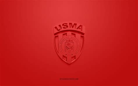 US Biskra, 독창적인 3D 로고, 녹색 배경, 알제리 축구 클럽, Ligue Professionnelle 1 ...