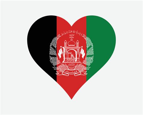 Afghanistan Heart Flag. Afghan Love Shape Country Nation National Flag ...