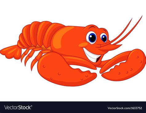 Cute lobster cartoon Royalty Free Vector Image