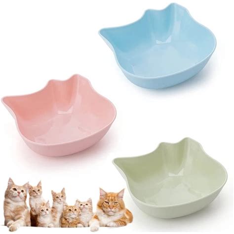 Fongwan 3 Pcs Cat Feeding Bowls, Multipurpose Cat Food Bowls Cute Pet ...