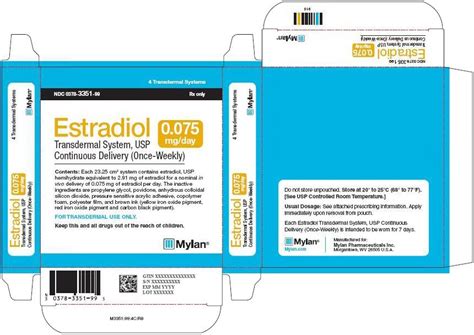 Estradiol by Mylan Pharmaceuticals Inc. ESTRADIOL patch