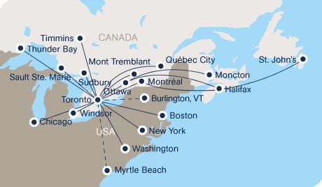 Porter Airlines route map