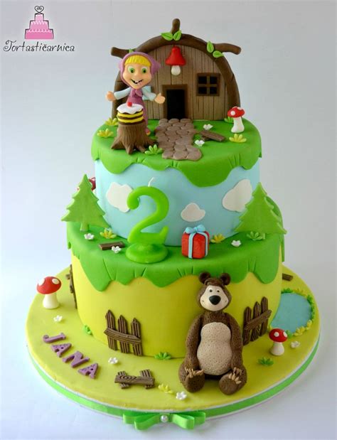 Masha and the Bear cake | Bolo masha e urso, Festa masha e o urso ...