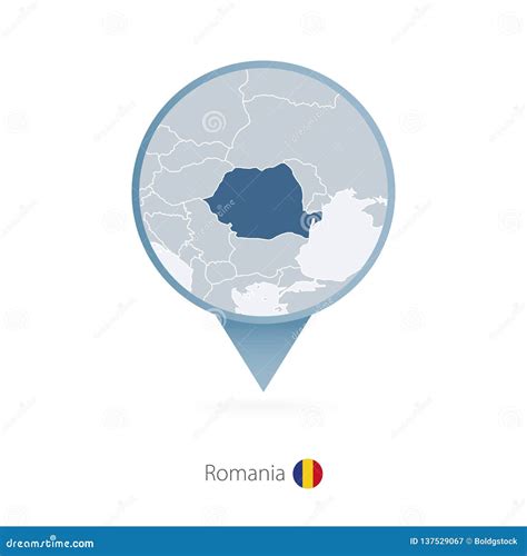 Map Pin with Detailed Map of Romania and Neighboring Countries Stock Vector - Illustration of ...