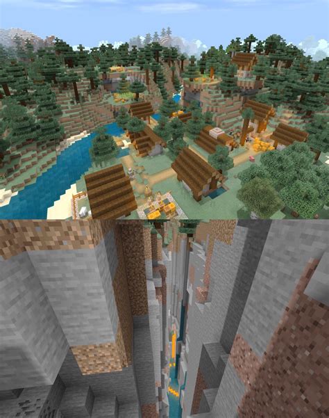 Taiga Village & Huge Ravine At Spawn Along With Another Village - Seed is 1817953492 [Bedrock ...