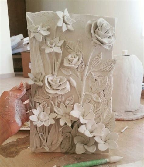 Air dry clay flowers | Clay crafts air dry, Diy air dry clay, Clay wall art