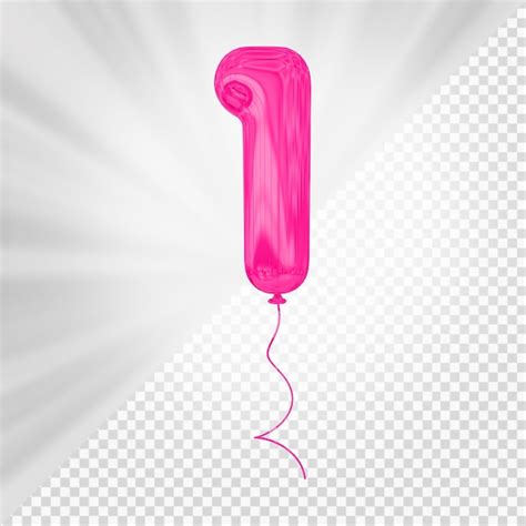 Premium PSD | Pink balloon number 1