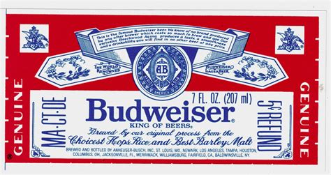 Budweiser Beer Label