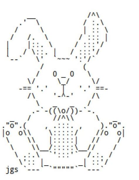 Easter Bunnies and Chocolate Rabbits in ASCII Text Art | See more best ...