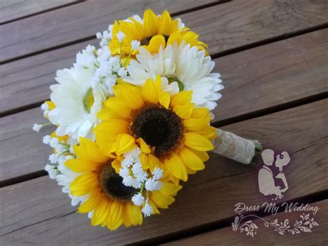 Dress My Wedding – Sunflower and daisy bouquet set